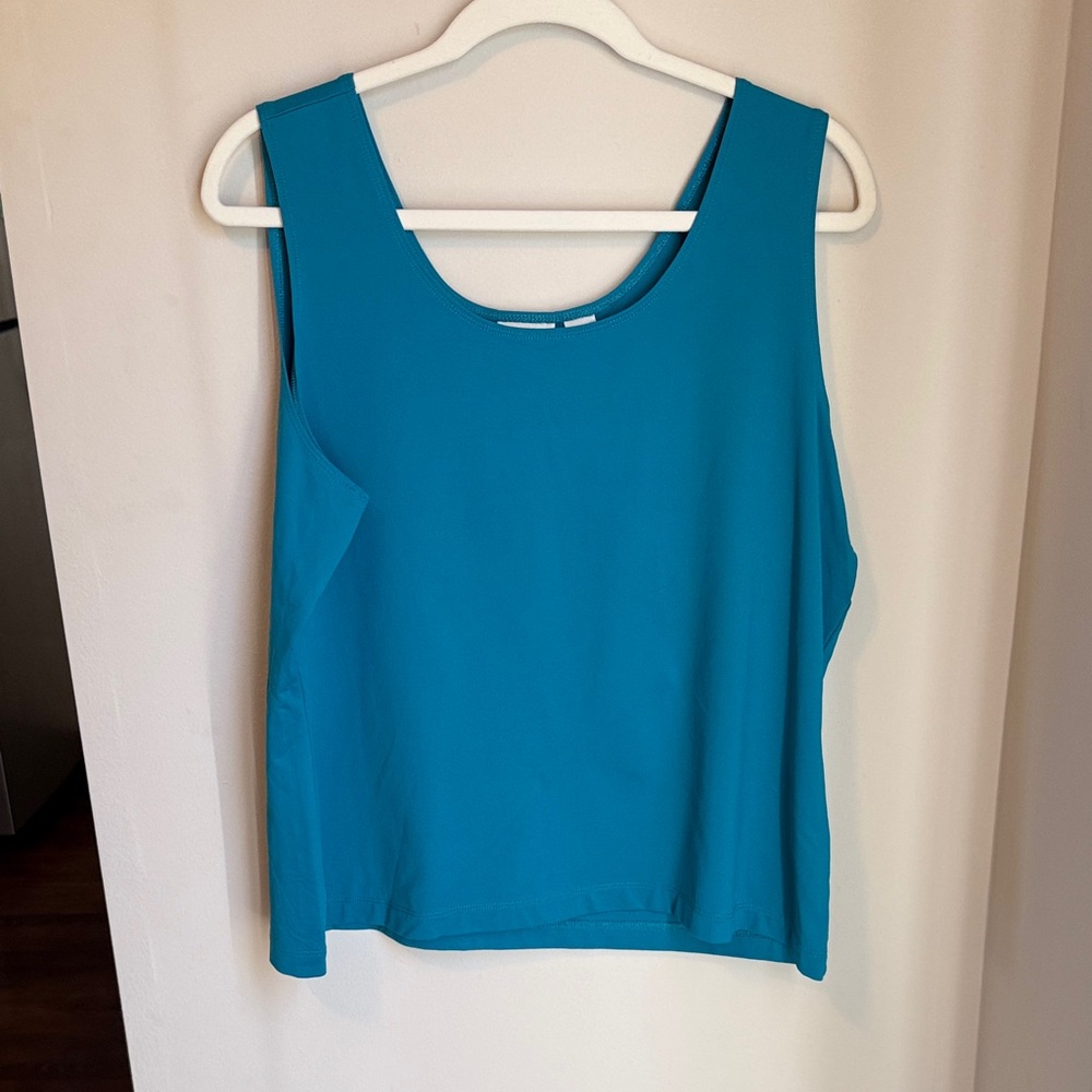 Women's Teal Scoop Neck Tank Top